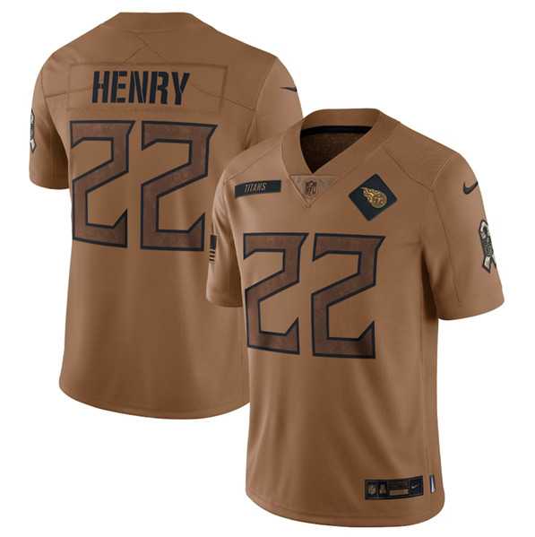 Men's Tennessee Titans #22 Derrick Henry 2023 Brown Salute To Service Limited Football Stitched Jersey Dyin,We sell and wholesale Men's Tennessee Titans #22 Derrick Henry 2023 Brown Salute To Service Limited Football Stitched Jersey Dyin on line form chian!